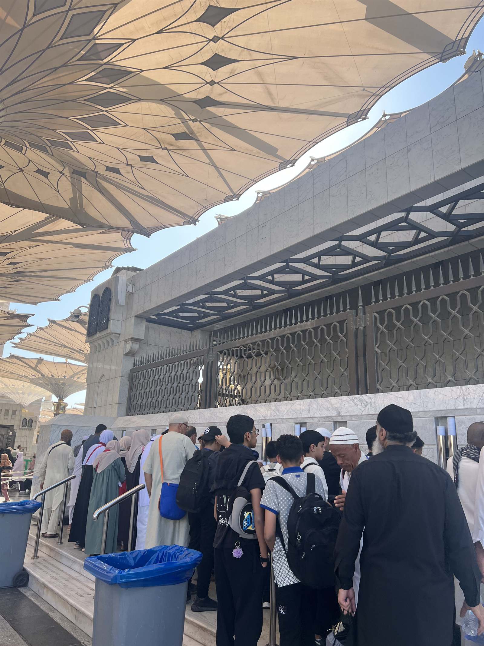 The great canopies over the courtyards of the Prophet's Mosque