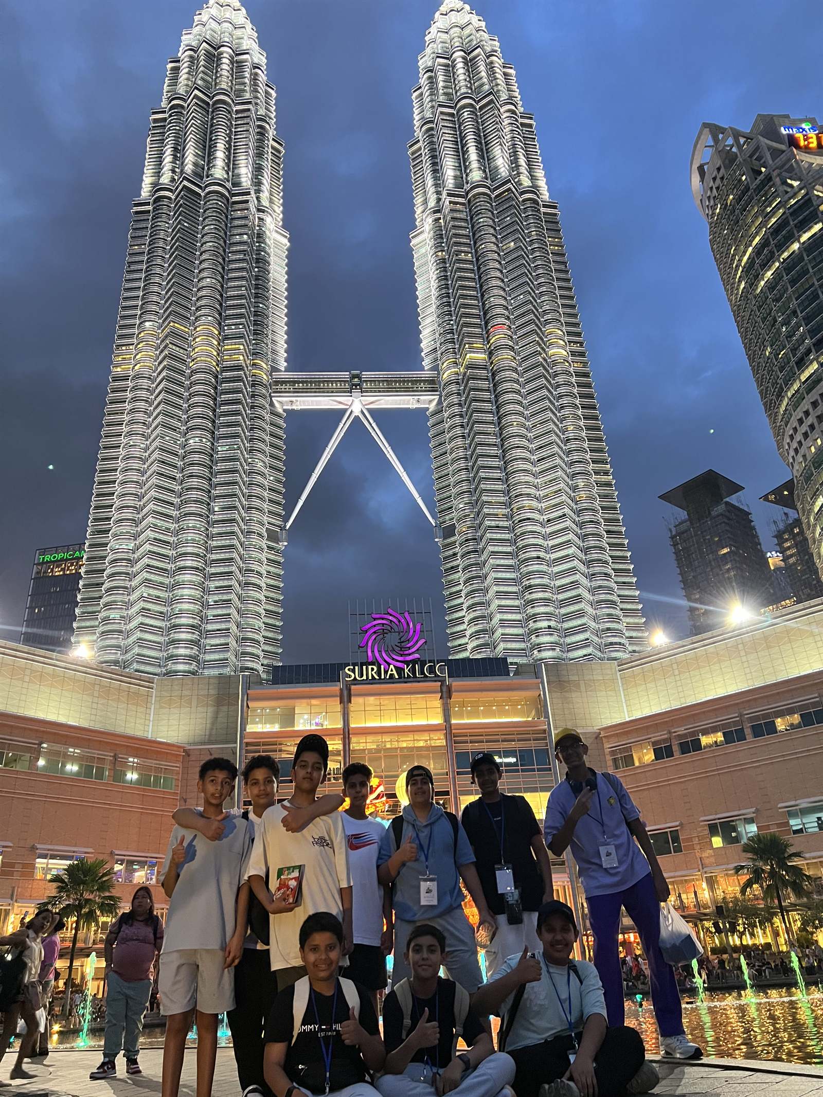The Petronas Twin Towers in Kuala Lumpur at dusk